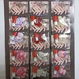 Нігті накладні з дизайном K · Nail Art Nail Natural з клеєм, упаковка 12 шт. №006