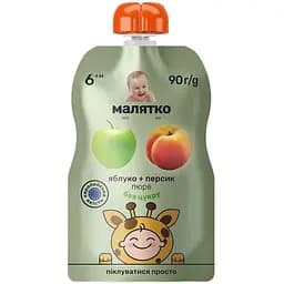 Пюре Малятко Pouch Яблуко-персик 90 г
