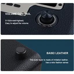 Портативна колонка ретро для караоке Kisonli G100 Bluetooth 1800 mAh 20 Вт 1 мікрофон Brown - мініатюра 7