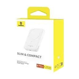 Зовнішній акумулятор Baseus Magnetic Mini Air Wireless Fast Charge Power Bank 6000mAh 20W Stellar White（With Simple Series Charging Cable Type-C to (P10059002223-00) - мініатюра 2