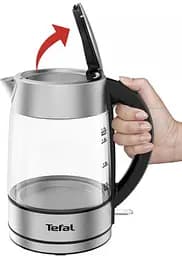 Електрочайник Tefal Glass Kettle 1.7 л скло з підсвіткою сріблясто-чорний kuh0015362 - мініатюра 7