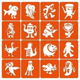 Набор трафаретов для биотату "Итальянский брейнрот №2" Fresh Tattoo Italian-brainrot_6x6_16_2