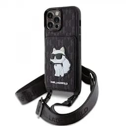 Чехол Karl Lagerfeld Saffiano Monogram Crossbody Choupette NFT Kryt pro iPhOne 14 Pro Max Black