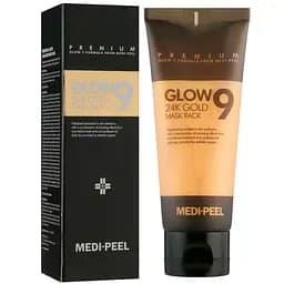 Маска-плівка для обличчя Medi-Peel Glow 9 24K Gold Mask Pack з золотом і пептидами 100 мл
