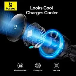Бездротове зарядне + тримач для авто Baseus MagPro Series Magnetic Wireless Air Vent 15W C40164100121-00 - мініатюра 10