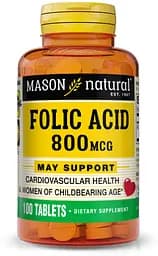Вітаміни та мінерали Mason Natural Folic Acid 800 mcg, 100 таблеток