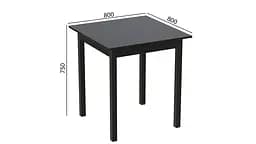 Стіл кухонний Ferrum-decor Дієго 75x80x80 Чорний ДСП Сосна Кембра 16мм (FRD-105716) - мініатюра 3