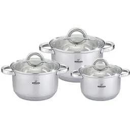 Універсальний набір каструль з кришками Bohmann BH-06-295 із нержавіючої сталі 6 предметів