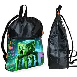 Рюкзак-мішок для взуття, спортивної форми Майнкрафт «Minecraft» дитяча сумка для змінки з розширювачем (01297)