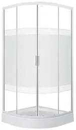 Душевая кабина угловая Eger Tisza 90x90 раздвижная стекло Spagetti мелкий поддон white 599-021-S, интимато, белый