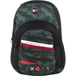 Рюкзак молодіжний Yes T-85 Smiley World Military Boy, черный с зеленым (558285)
