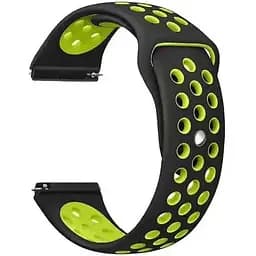 Спортивный ремешок Primolux Perfor Sport с перфорацией для часов Xiaomi Huami Amazfit Stratos 3 Black Green