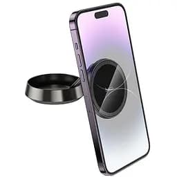 Автотримач Hoco H83 Metal ring magnetic (center console) Metal grey - мініатюра 2