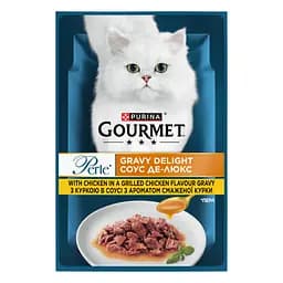 Вологий корм для дорослих котів Purina Gourmet Perle Mini Fillets Chicken міні філе в соусі з куркою 85 г