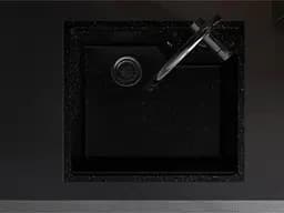 Кухонна мийка Miraggio Lisa 497x557 black 0002249, Чорний - мініатюра 7