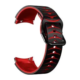 Браслет Scales для Samsung Galaxy Watch 5 - чорно-червоний ширина кріплення 20мм силікон Watchbands (W17-9WB12317561) - мініатюра 4
