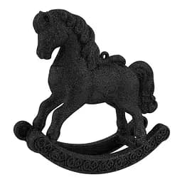 Елочная игрушка MIS LT Лошадь-качалка 11х4х11,5 см черный