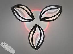 Черный потолочный лед люстра с пультом, димером и подсветкой, 52W