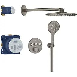 Душова система прихованого монтажу Grohe Grohtherm Smartcontrol з Rainshower SmartActive 310 34863AL0, Графіт