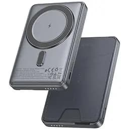 Портативний ЗП Power Bank Hoco Q46 Title PD20W з БЗП+card holder 5000 mAh Silver gray