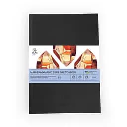 Скетчбук для маркерів PU А5 48 аркушів, 220 г/м2, чорна обкладинка, 99IDEA9-SBDSA5BL