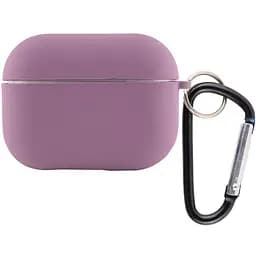 Силиконовый футляр с микрофиброй для наушников Airpods Pro 3 Лиловый / Lilac Pride