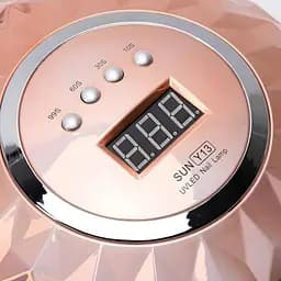Професійна LED/UV-лампа для сушіння нігтів 268W апарат для полімеризації гелю та гель-лаку з 4 таймерами, золотого кольору - мініатюра 2