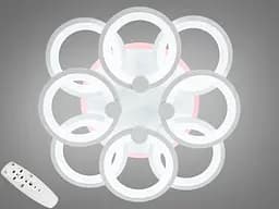 Біла люстра led кільця з дімером та LED підсвічуванням, 150W