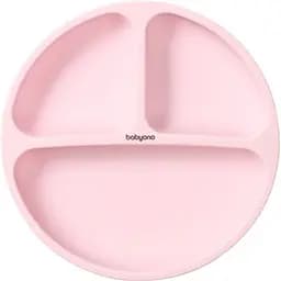 Мисочка силиконовая BabyOno с присоской на три секции розовый