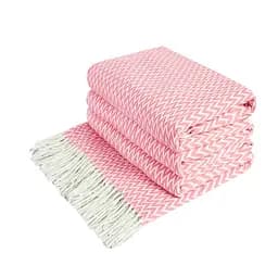 Плед бавовняний Love You Зигзаг 140x200 см рожевий 4417