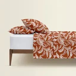 Комплект постільної білизни Cosas Terracotta CS3 Двоспальний теракотовий (LeafWhiteTerrakot_El160-96Silver_180) - мініатюра 2