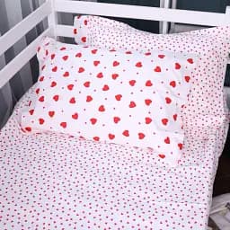 Простыня MirSon Poplin Line Kids 01 Little Hearts 110х160 см белая с красным (2200009710797)