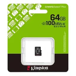 Карта пам'яті microSDXC (UHS-1) Kingston Canvas Select Plus Gen3 64Gb class 10 А1 (R-100MB/s) - мініатюра 2
