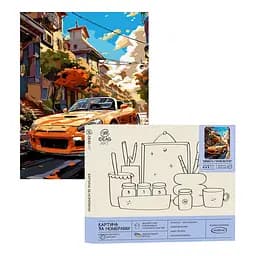 Набір для розпису по номерах "Швидкість у тихому містечку" 40*50 см, IDEA2-GX47321, ТМ "99IDEAS"