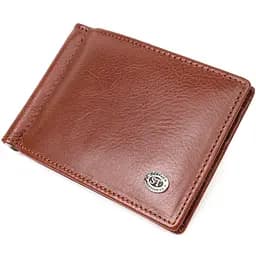 Зручний затискач для грошей із натуральної гладкої шкіри ST Leather 19427 коричневий