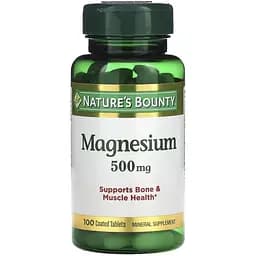 Магній Nature's Bounty Magnesium 500 мг 100 каплет