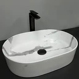 Умивальник VBI Verona 50 marble nature накладний VBI-011311, Мармур - мініатюра 2