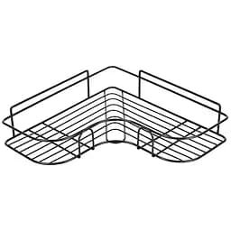Полка для ванной Supretto угловая металлическая на липучках черная (91280001)