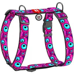 Шлея для собак Waudog Nylon Око монстра анатомічна H-подібна з QR паспортом XL 55-95 см