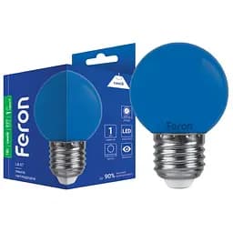 Лампа світлодіодна Feron LB-37 1Вт E27 синя (25118)