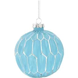 Ялинкова кулька Chomik скляна соти рельєф 8 см блакитна (5900779842410_3)