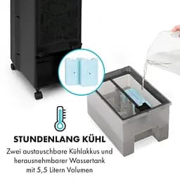 Охолоджувач повітря Klarstein Cooler Rush 3-в-1 132 м³/година Чорний (10035825) - мініатюра 5