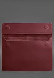 Шкіряний чохол-конверт BlankNote на магнітах для MacBook 15-16 дюйм Бордовий Crazy Horse - мініатюра 3