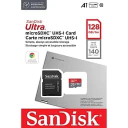 Карта пам'яті microSDXC (UHS-1) SanDisk Ultra 128Gb class 10 A1 (140Mb/s) (adapter SD) Imaging Packaging (SDSQUAB-128G-GN6IA) - мініатюра 2