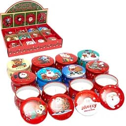 Свічка ароматизована Новий Рік, 7x7x4.5 см, вага 115 г, у залізній баночці