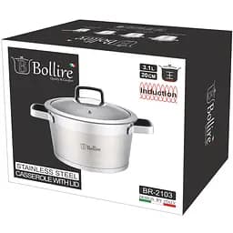Каструля Bollire Palermo, з кришкою, срібляста, 20 см, 3,1 л (BR-2103) - мініатюра 3