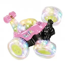 Радіокерована Машина-Перевертень 9802 M-P-01, Мелодія, Підсвічування, Акумулятор, Пульт 2.4GHz, Рожева