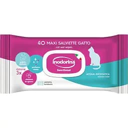 Серветки вологі Inodorina Functional Acqua Aromatica для дорослих котів з ароматною водою та легким мʼятним ароматом 40 шт. (230.0130.004)