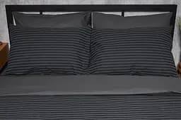 Комплект постільної білизни Moon&Star євро 200х220 наволочки 4х50х70 Gray Stripe&Black Бязь Gold Люкс - мініатюра 2