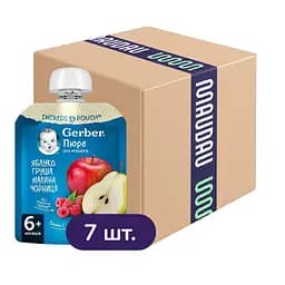 Пюре Gerber Pouch Яблоко, груша, малина и черника 630 г (7 шт. х 90 г)